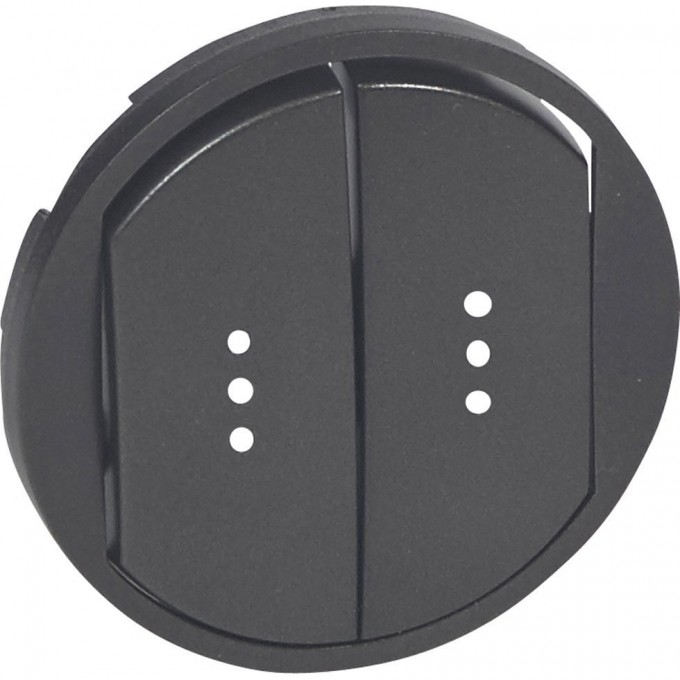 Лицевая панель LEGRAND Celiane выключатель/переключатель двухклавишный Кат. № 0 670 01/02/31/32 с подсветкой графит 067904