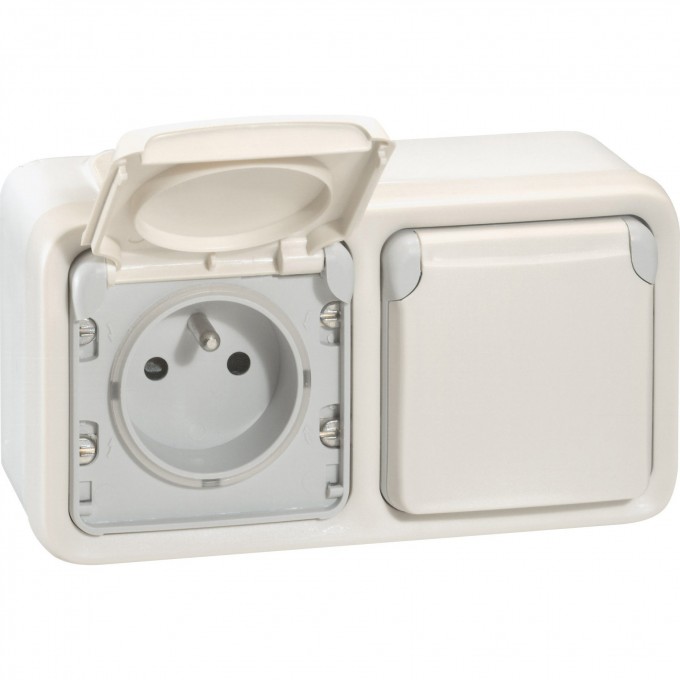 Двухместная монтажная коробка LEGRAND Plexo 2 поста горизонтальная установка белый 069690