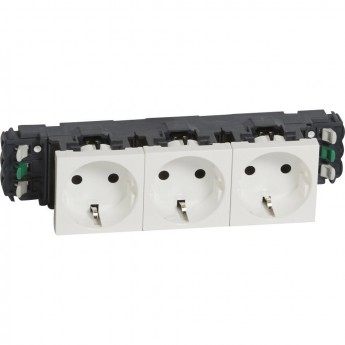 Розетка LEGRAND Mosaic 3 х 2К+3 для установки в кабель-канале автоматические клеммы стандартная белый Розетка LEGRAND Mosaic 3 х 2К+3 для установки в кабель-канале автоматические клеммы стандартная белый