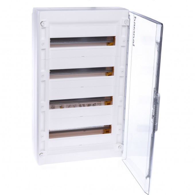 Распределительный щиток LEGRAND XL3 125 - с прозрачной дверью - 4 ряда - 72 модуля - 750х450х128 мм, белый 401659