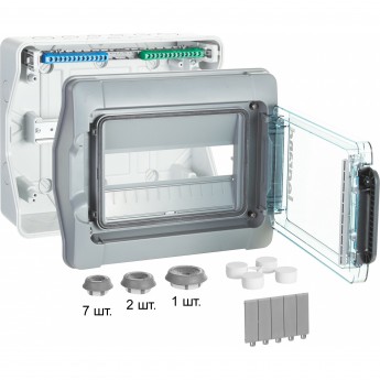 Щиток LEGRAND Plexo³ IP 65 IK 09 1 ряд 63 А 12 модулей серый Щиток LEGRAND Plexo³ IP 65 IK 09 1 ряд 63 А 12 модулей серый