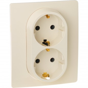 Розетка LEGRAND 2 x 2К+З немецкий стандарт 16 А 250 В Etika слоновая кость Розетка LEGRAND 2 x 2К+З немецкий стандарт 16 А 250 В Etika слоновая кость