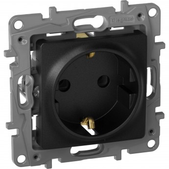 Розетка LEGRAND 2К+З немецкий стандарт винтовые зажимы 16 А 250 В Etika антрацит Розетка LEGRAND 2К+З немецкий стандарт винтовые зажимы 16 А 250 В Etika антрацит