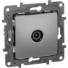 Розетка LEGRAND TV проходная 15 дБ 5-862 мГц Etika алюминий 672463