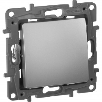 Выключатель LEGRAND Etika Plus без фиксации (кнопка) с Н.О./Н.З. контактом 6 A 250 В алюминий