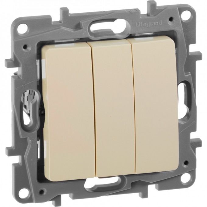 Выключатель LEGRAND Etika Plus трехклавишный 10 A 250 В слоновая кость 672313