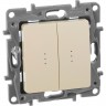 Выключатель/переключатель LEGRAND Etika Plus двухклавишный с подсветкой 10 A 250 В слоновая кость 672316
