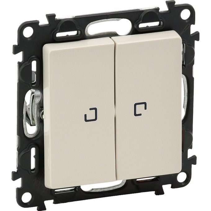Переключатель LEGRAND Valena LIFE двухклавишный 10АХ 250В с подсветкой с лицевой панелью слоновая кость 752509