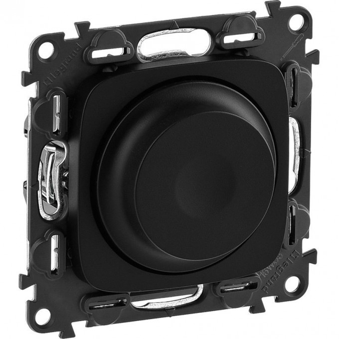 Светорегулятор LEGRAND Valena ALLURE с поворотной ручкой универсальный 300Вт без нейтрали с лицевой панелью антрацит 752980