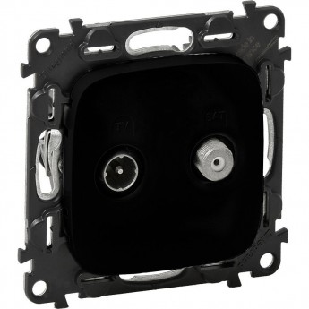 Розетка LEGRAND Valena ALLURE TV-SAT двухкабельная с лицевой панелью антрацит Розетка LEGRAND Valena ALLURE TV-SAT двухкабельная с лицевой панелью антрацит