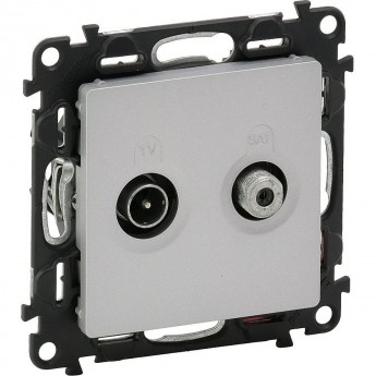 Розетка LEGRAND Valena LIFE проходная TV-SAT 1,5дБ/14дБ диапазоны 5-862МГц/950-2400 МГц с лицевой панелью алюминий Розетка LEGRAND Valena LIFE проходная TV-SAT 1,5дБ/14дБ диапазоны 5-862МГц/950-2400 МГц с лицевой панелью алюминий