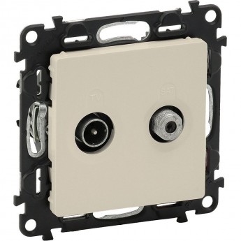 Розетка LEGRAND Valena LIFE TV-SAT "звезда" 5-862МГц/950-2400 МГц с лицевой панелью слоновая кость Розетка LEGRAND Valena LIFE TV-SAT "звезда" 5-862МГц/950-2400 МГц с лицевой панелью слоновая кость