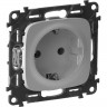 Силовая розетка LEGRAND Valena ALLURE 2К+З 16А 250В с лицевой панелью безвинтовые зажимы алюминий 753921