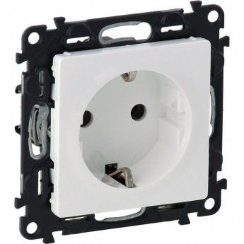 Силовая розетка LEGRAND Valena LIFE 2К+З 16А 250В с лицевой панелью винтовые зажимы белый