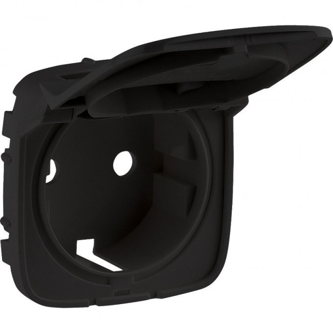 Лицевая панель LEGRAND Valena ALLURE для розетки 2К+З с крышкой антрацит 754848