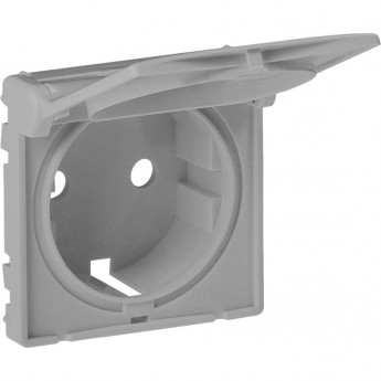Лицевая панель LEGRAND Valena LIFE для розетки 2К+З c крышкой алюминий Лицевая панель LEGRAND Valena LIFE для розетки 2К+З c крышкой алюминий