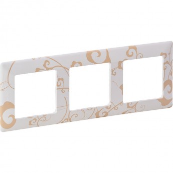Рамка LEGRAND Valena LIFE "Ампир белый", 3-постовая универсальная, кремово-белая Рамка LEGRAND Valena LIFE "Ампир белый", 3-постовая универсальная, кремово-белая