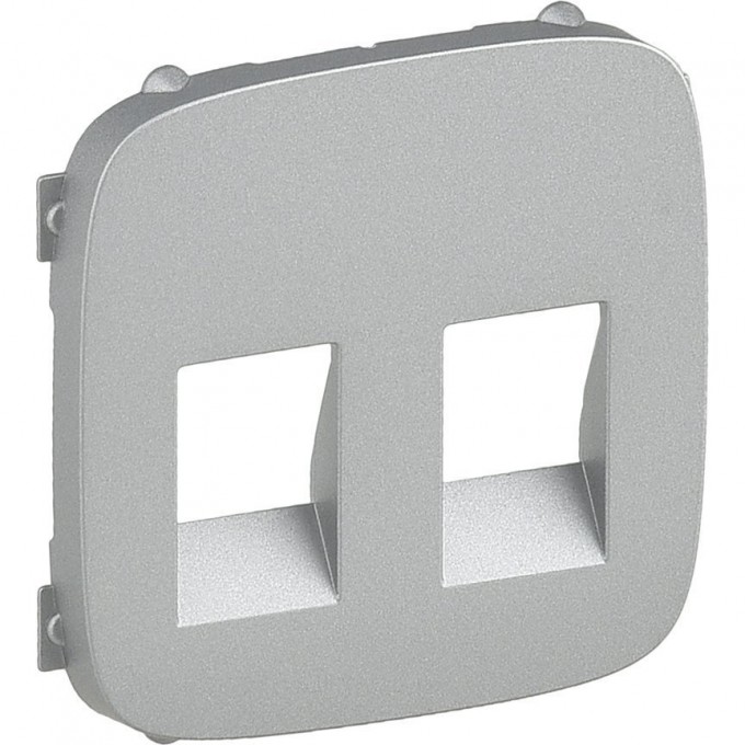 Лицевая панель LEGRAND Valena ALLURE для аудиорозетки с пружинными зажимами двойной алюминий 755377
