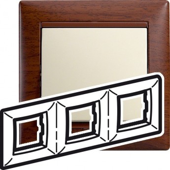 Рамка LEGRAND Valena 3 поста тонированное дерево Рамка LEGRAND Valena 3 поста тонированное дерево