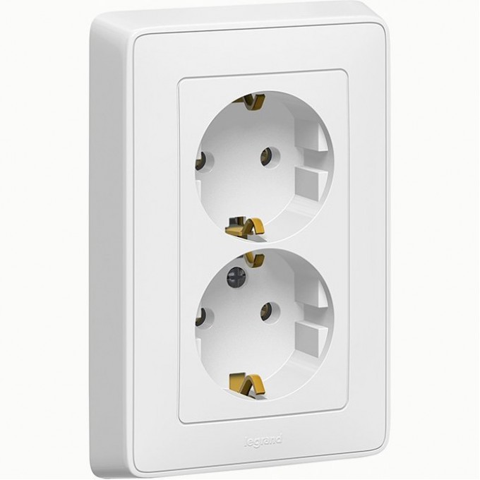 Розетка LEGRAND Cariva 2х2К+3 немецкий стандарт 16 А 250 В белый 773627