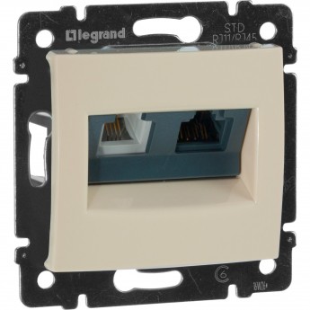 Двойная розетка LEGRAND Valena RJ45 Cat. 5е/6 UTP + RJ11 слоновая кость Двойная розетка LEGRAND Valena RJ45 Cat. 5е/6 UTP + RJ11 слоновая кость