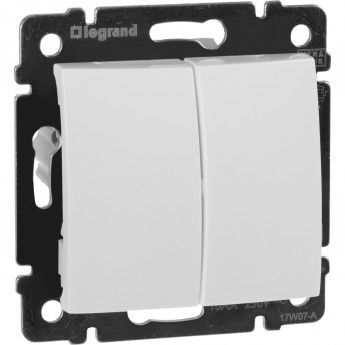Переключатель LEGRAND Valena на два направления двухклавишный 10 A 250 В белый