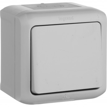 Переключатель LEGRAND Quteo на 2 направления 10 A 250 В IP 44 серый