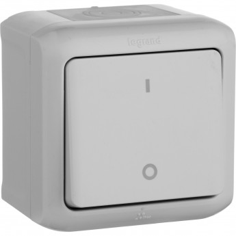 Выключатель LEGRAND Quteo двухполюсный 10 A 250 В IP 44 Серый