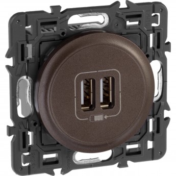 Зарядное устройство LEGRAND Celiane 2 х USB 1500 мА, графит Зарядное устройство LEGRAND Celiane 2 х USB 1500 мА, графит