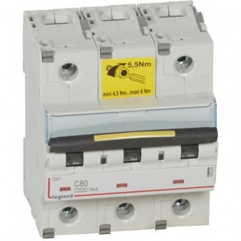 Автоматический выключатель LEGRAND DX3 16кА 80А 3П тип C белый