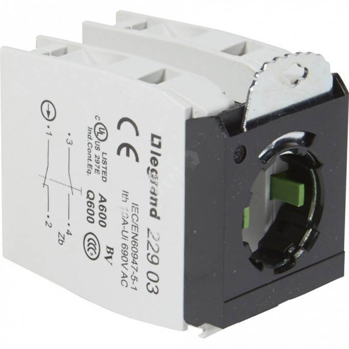 Блок комплектующий для кнопок LEGRAND трехпостовой, 2НО 1НЗ, под винт 022966