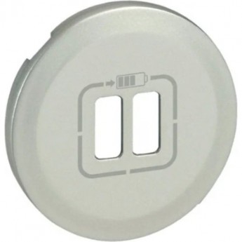 Лицевая панель LEGRAND Celiane для двойной USB розетки, титан Лицевая панель LEGRAND Celiane для двойной USB розетки, титан