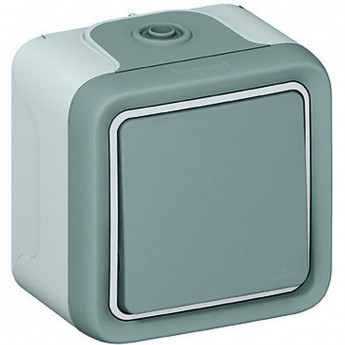 Переключатель LEGRAND PLEXO 10A серый, накладной