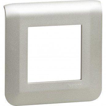 Рамка LEGRAND MOSAIC 2 модуля - алюминий