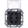 Розетка LEGRAND INSPIRIA 2К+З IP 44 с откидной крышкой и шторками немецкий стандарт 16 А 250 В антрацит 673743