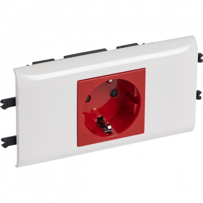 Розетка LEGRAND Mosaic DLP с суппортом для крышки 65мм нем. ст. 2К+З, с блокировкой 77451