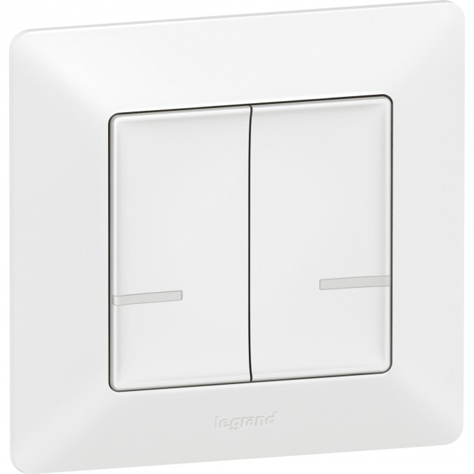 Умный беспроводной выключатель LEGRAND Valena Life with NETATMO 2-клавишный, белый 752187