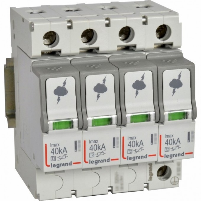 УЗИП LEGRAND T2 40KA 4P 440V с сигнальным контактом 412233