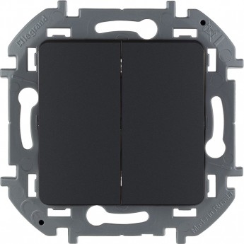 Выключатель двухклавишный LEGRAND INSPIRIA 10 AX 250 В антрацит Выключатель двухклавишный LEGRAND INSPIRIA 10 AX 250 В антрацит