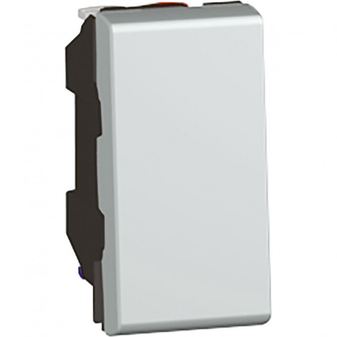 Выключатель LEGRAND Mosaic кнопочный 6A 1 модуль, алюминий 79230