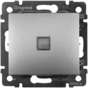 Переключатель LEGRAND Valena на два направления с подсветкой 10 A 250 В алюминий