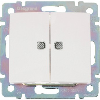Переключатель на два направления LEGRAND Valena двухклавишный с подсветкой 10 A 250 В белый