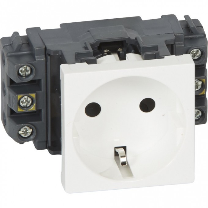 Розетка LEGRAND Mosaic 2К+3 для кабель-каналов, с винтовыми зажимами, белый 77601