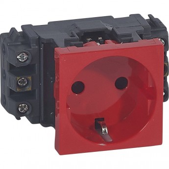 Розетка LEGRAND Mosaic 2К+3 для кабель-каналов, с винтовыми зажимами., красный