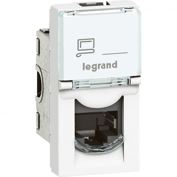 Розетка LEGRAND Mosaic RJ45 UTP кат.6, 1 модуль, белый 76561