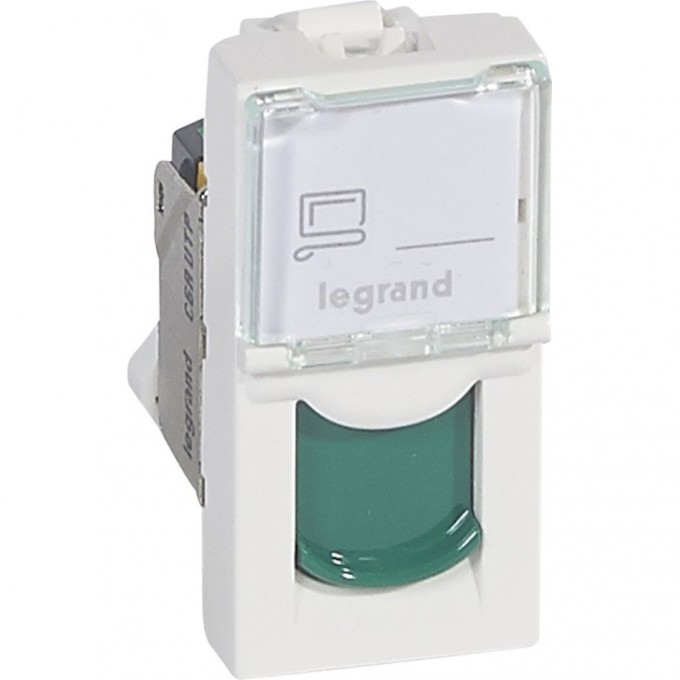 Розетка LEGRAND RJ 45 Программа Mosaic категория 6a UTP 1 модуль алюминий 079471