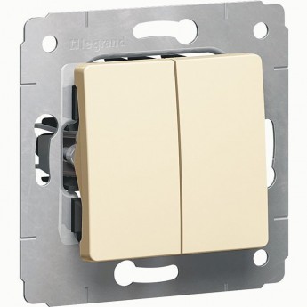 Выключатель LEGRAND Cariva двухклавишный автоматические клеммы 10 А 250 В слоновая кость